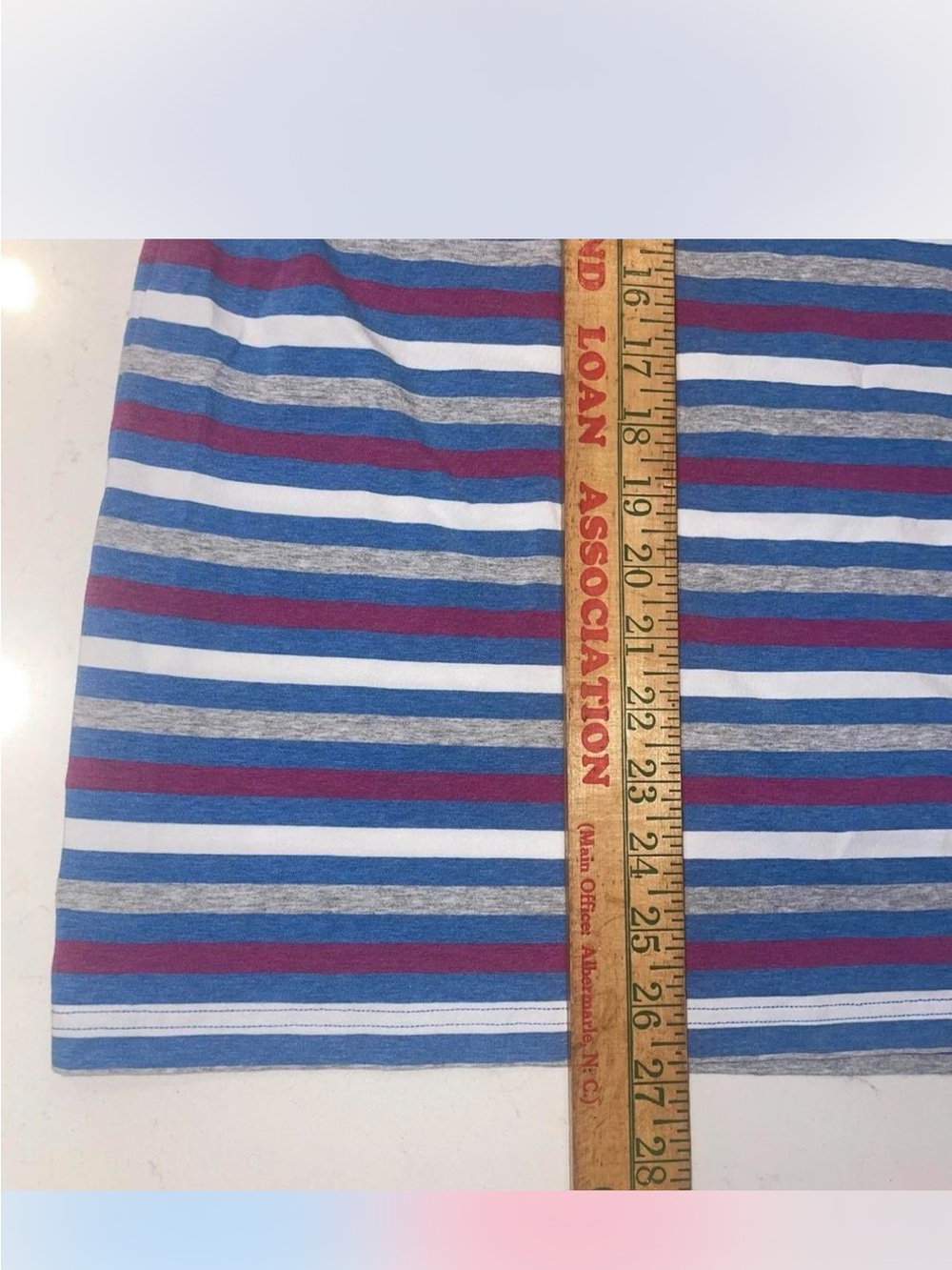 johnnie-O Blue, White & Red Striped Short Sleeve Polo Nice! - Picture 6 of 6